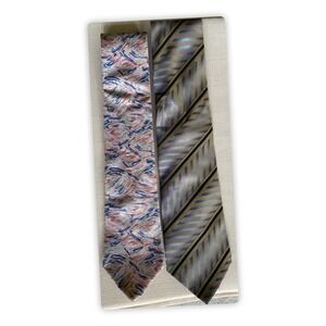 Vintage Silk Necktie Lot Strathmore Siena Collezione Italy Abstract Stripe